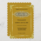 Einladung zur HochzeitGold-Grenze (Vorne/Hinten)