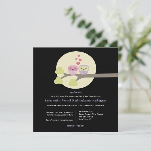 Einladung zur Hochzeitnachtsausstellung Niedliche  (Stehend Vorderseite)