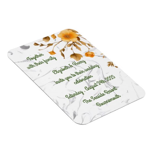 Einladung zur Hochzeitsankündigung Postkarte Magnet (Rechte Seite)