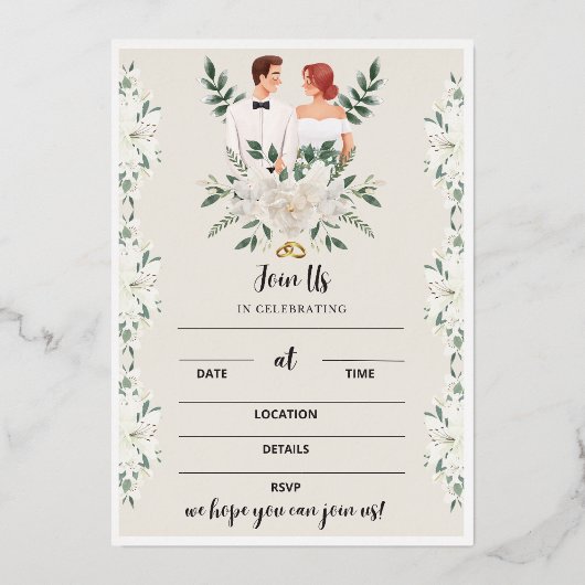 Einladung zur Hochzeitsempfehlung, Blumenladen Kar (Vorderseite)