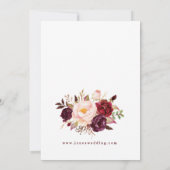 Einladung zur Hochzeitsempfehlung für Burgund Flor (Rückseite)