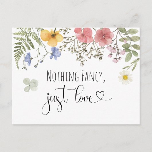 Einladung zur Hochzeitsempfehlung Postkarte (Vorderseite)