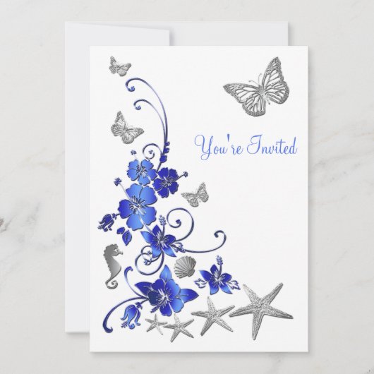 Einladung zur Hochzeitsempfehlung Tropical Beach (Vorderseite)