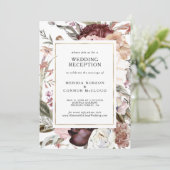 Einladung zur Hochzeitsempfehlung von Burgund Boho (Stehend Vorderseite)