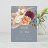 Einladung zur Hochzeitsempfehlung von Burgundy Dus (Stehend Vorderseite)