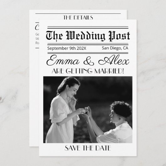 Einladung zur Hochzeitseröffnungsfeier (Vorne/Hinten)