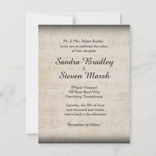 Einladung zur Hochzeitsfeier (Vorderseite)