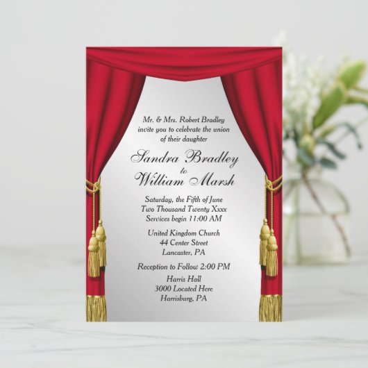 Einladung zur Hochzeitsfeier (Stehend Vorderseite)