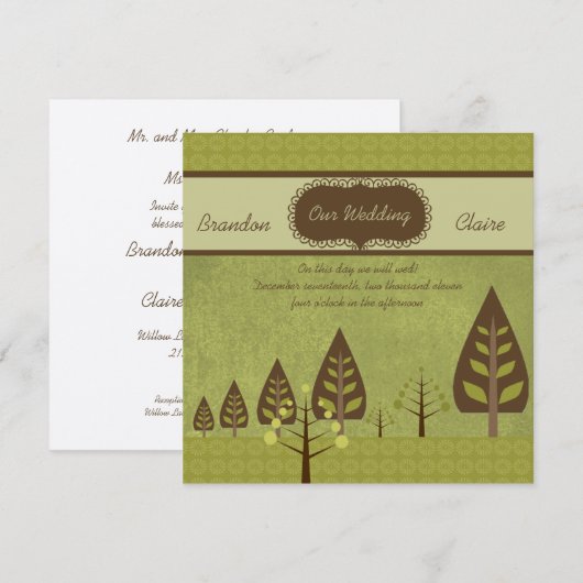 Einladung zur Hochzeitsfeier (Vorne/Hinten)