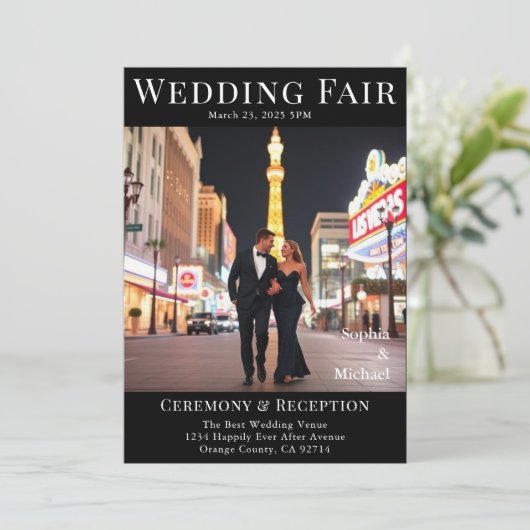 Einladung zur Hochzeitsfeier (Stehend Vorderseite)