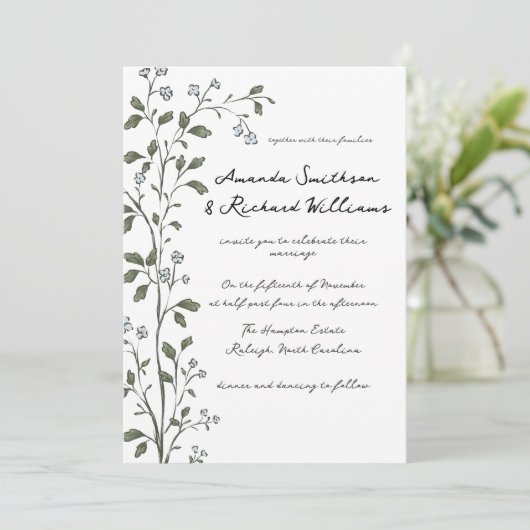 Einladung zur Hochzeitsfeier (Stehend Vorderseite)