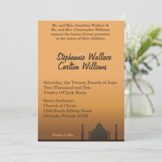 Einladung zur Hochzeitsfeier (Stehend Vorderseite)