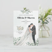 Einladung zur Hochzeitsfeier (Stehend Vorderseite)