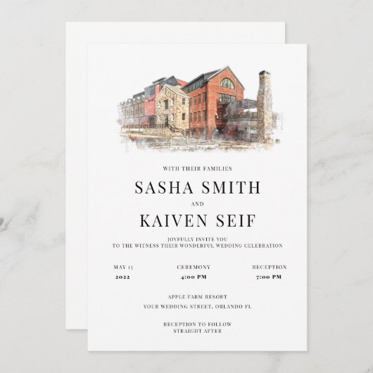 Einladung zur Hochzeitsfeier (Vorne/Hinten)