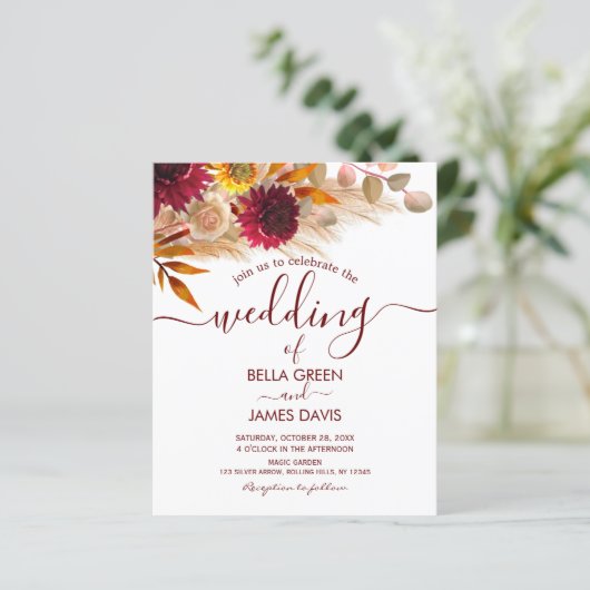 Einladung zur Hochzeitsfeier (Stehend Vorderseite)