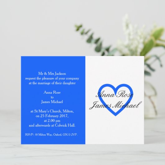 Einladung zur Hochzeitsfeier (Stehend Vorderseite)