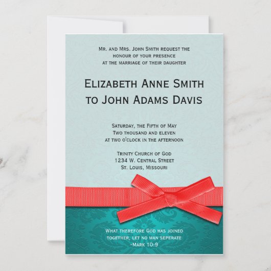 Einladung zur Hochzeitsfeier (Vorderseite)