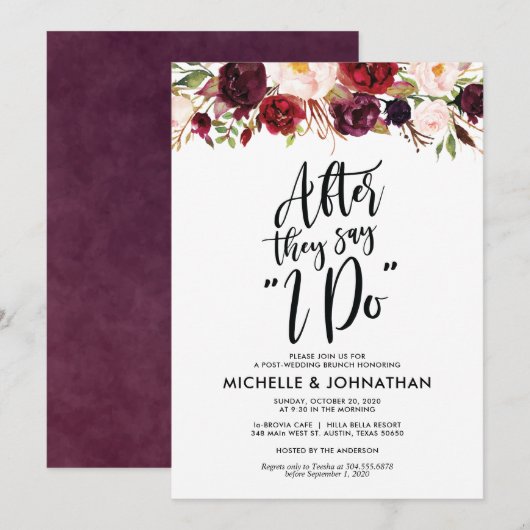 Einladung zur Hochzeitsfeier (Vorne/Hinten)