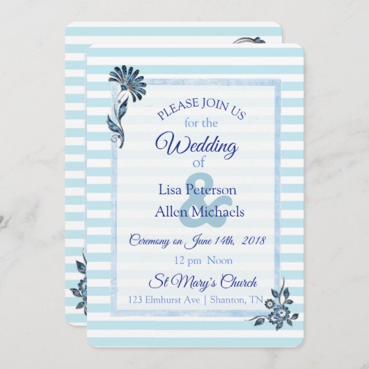 Einladung zur Hochzeitsfeier (Vorne/Hinten)