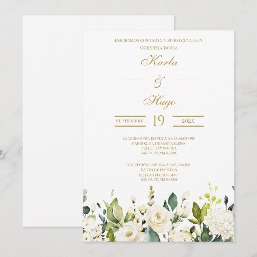 Einladung zur Hochzeitsfeier (Vorne/Hinten)