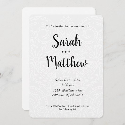 Einladung zur Hochzeitsfeier (Vorne/Hinten)