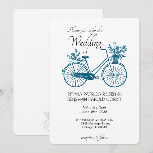 Einladung zur Hochzeitsfeier (Vorne/Hinten)