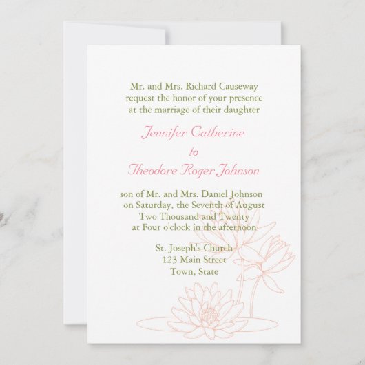 Einladung zur Hochzeitsfeier (Vorderseite)