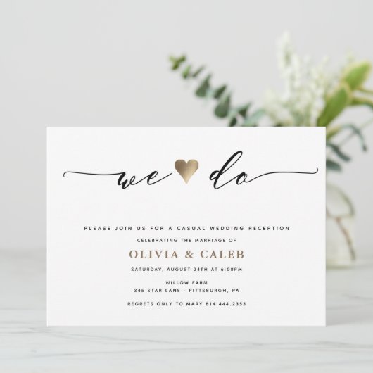 Einladung zur Hochzeitsfeier (Stehend Vorderseite)