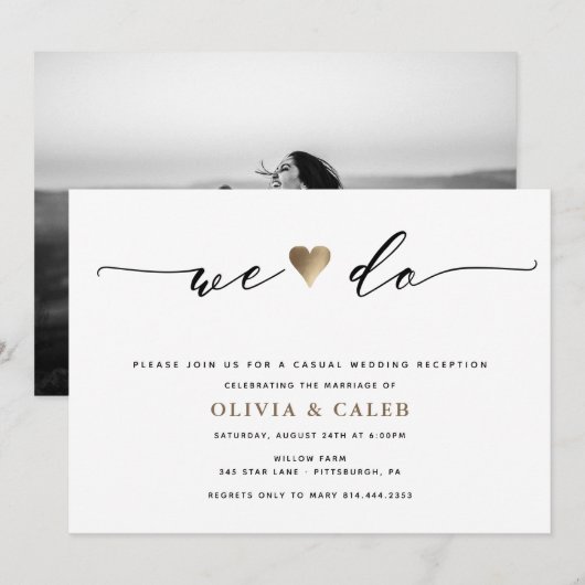 Einladung zur Hochzeitsfeier (Vorne/Hinten)