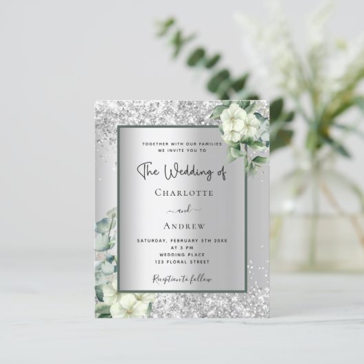 Einladung zur Hochzeitsfeier (Stehend Vorderseite)