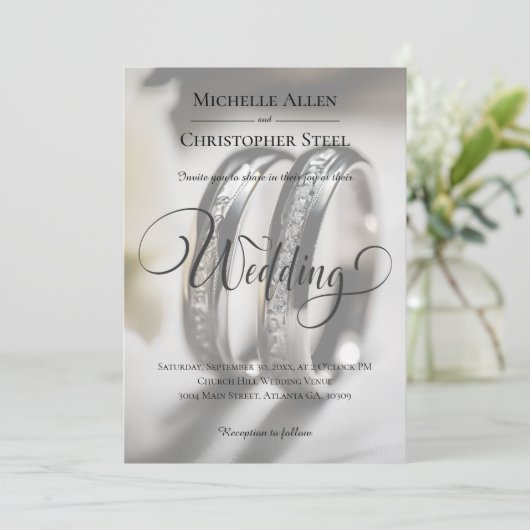 Einladung zur Hochzeitsfeier (Stehend Vorderseite)