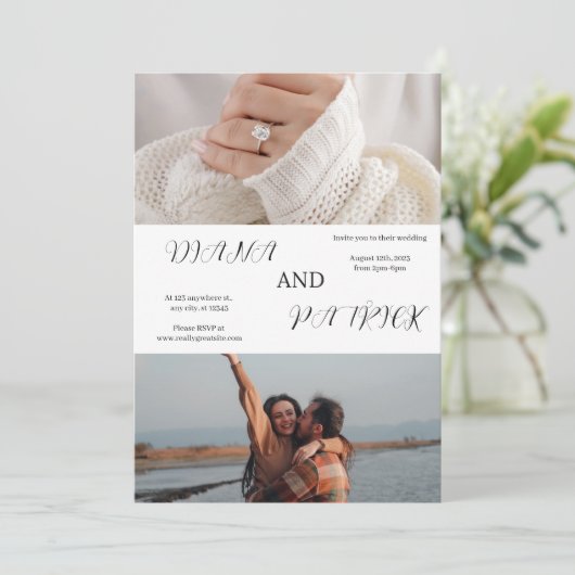 Einladung zur Hochzeitsfeier (Stehend Vorderseite)