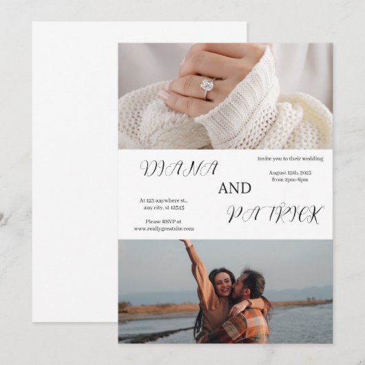 Einladung zur Hochzeitsfeier (Vorne/Hinten)