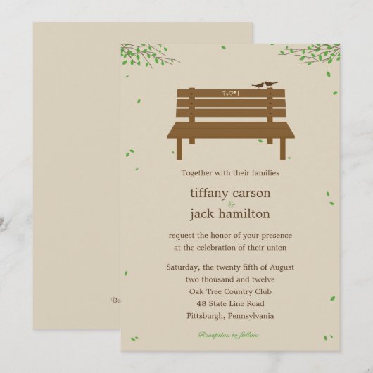 Einladung zur Hochzeitsfeier (Vorne/Hinten)