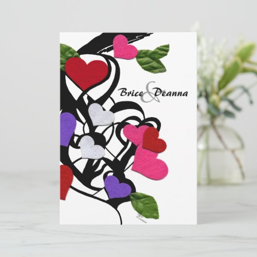 Einladung zur Hochzeitsfeier (Stehend Vorderseite)