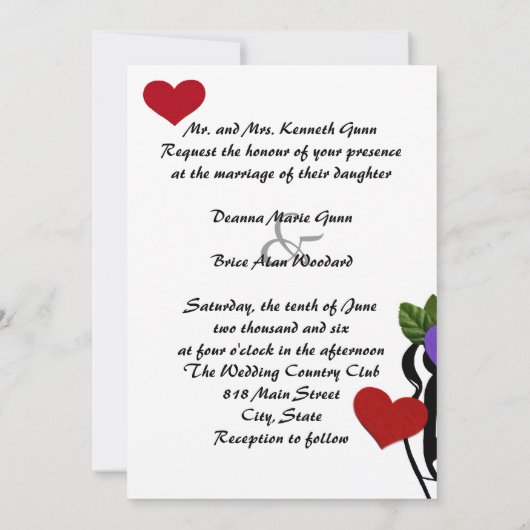 Einladung zur Hochzeitsfeier (Rückseite)