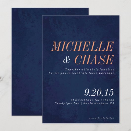 Einladung zur Hochzeitsfeier (Vorne/Hinten)