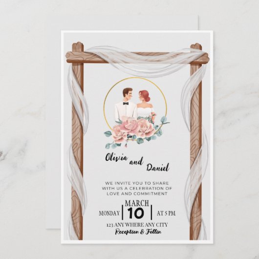 Einladung zur Hochzeitsfeier (Vorne/Hinten)