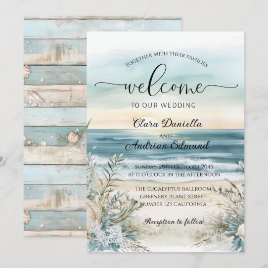 Einladung zur Hochzeitsfeier (Vorne/Hinten)