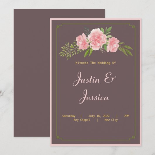 Einladung zur Hochzeitsfeier (Vorne/Hinten)