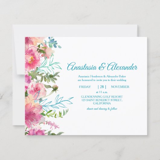 Einladung zur Hochzeitsfeier. (Vorderseite)