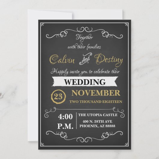 Einladung zur Hochzeitsfeier (Vorderseite)