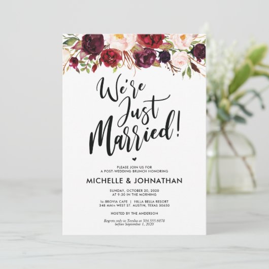 Einladung zur Hochzeitsfeier (Stehend Vorderseite)