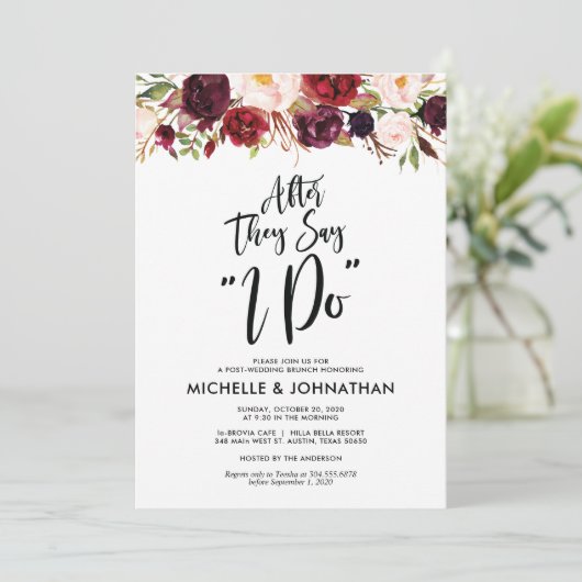 Einladung zur Hochzeitsfeier (Stehend Vorderseite)