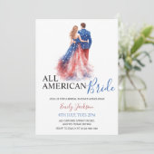Einladung zur Hochzeitsfeier - All American Bride (Stehend Vorderseite)
