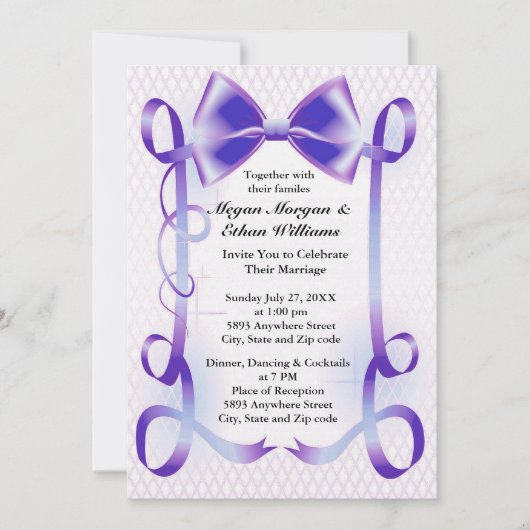 Einladung zur Hochzeitsfeier am Blauen Bow und an  (Vorderseite)