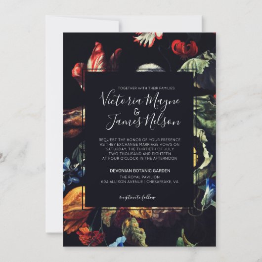 Einladung zur Hochzeitsfeier am Mitternachtsgarten (Vorderseite)