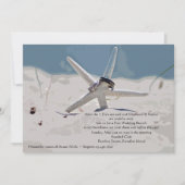 Einladung zur Hochzeitsfeier am Strand (Vorderseite)