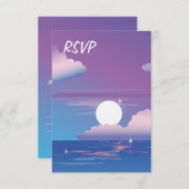 Einladung zur Hochzeitsfeier am Strand (Vorne/Hinten)