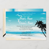 Einladung zur Hochzeitsfeier am tropischen Strand (Vorne/Hinten)